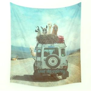 Llama Summer Wanderlust Wall Tapestry